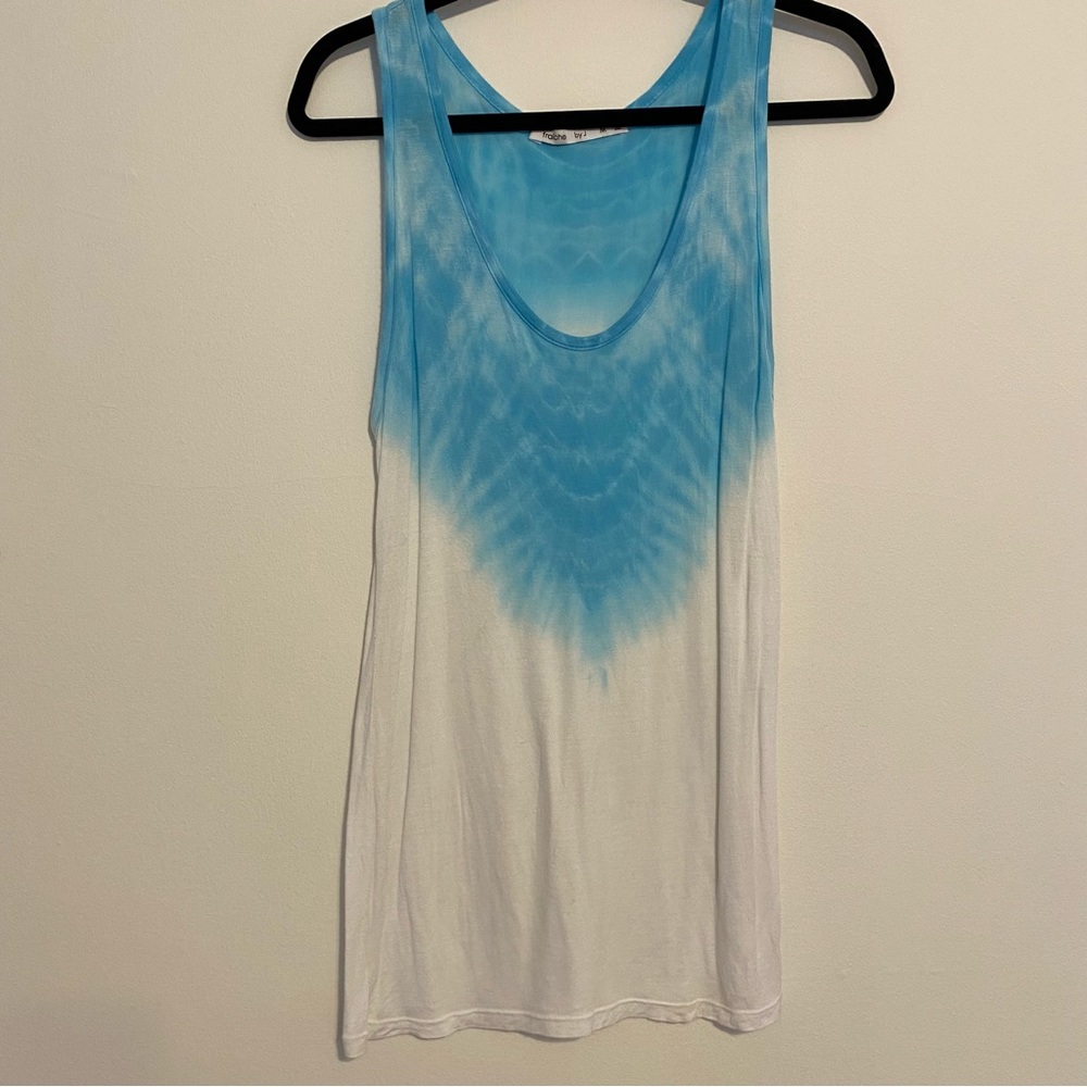 Fraiche Blue & White Tie Dye Flowy Tank